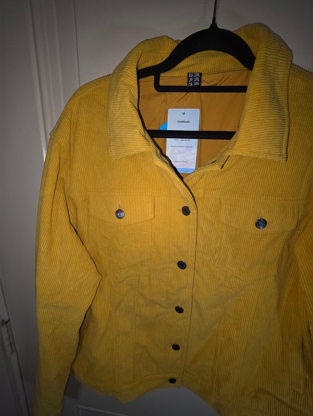 Mustard Yellow Corduroy Shacket Jacket 2XL Wide Well Boho,Western,Cowgirl - Picture 3 of 12